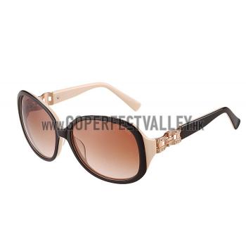 Replica Hermes Oversized Round Frame Beige Sunglasses 308098