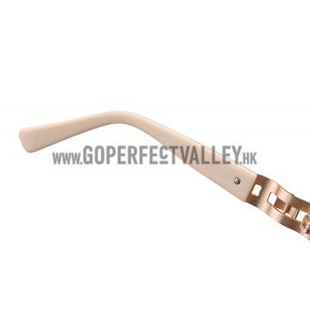 Replica Hermes Oversized Round Frame Beige Sunglasses 308098