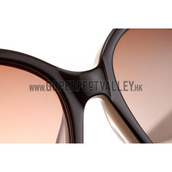 Replica Hermes Oversized Round Frame Beige Sunglasses 308098