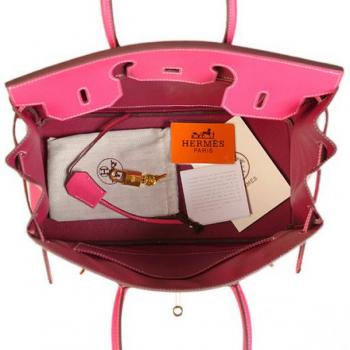 Cheap Hermes Original leather HB35 Ladies Cow Leather Pink