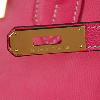 Cheap Hermes Original leather HB35 Ladies Cow Leather Pink