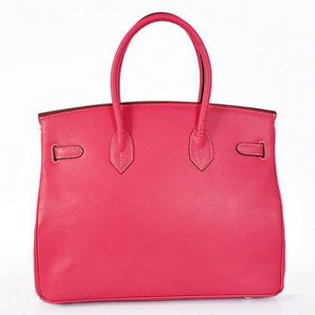 Cheap Hermes Original leather HB35 Ladies Cow Leather Pink