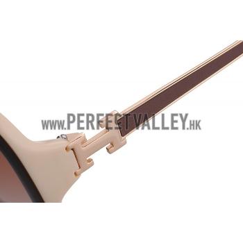 Hermes H Logo Leather Beige Sunglasses 307846