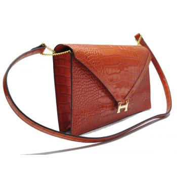 Hermes  bags H1140 Ladies Crocodile Orange Replica