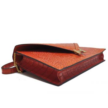 Hermes  bags H1140 Ladies Crocodile Orange Replica