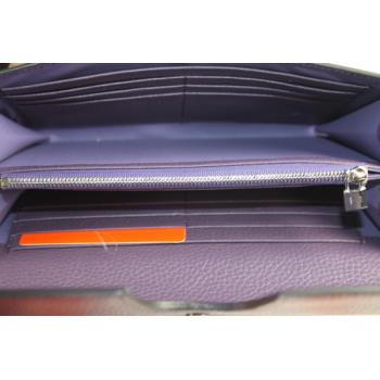 Hermes Wallet H569 Ladies Lambskin Purple