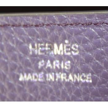 Hermes Wallet H569 Ladies Lambskin Purple