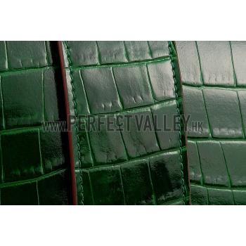 Replica Hermes Medor Crocodile Leather Green Clutch 18926680