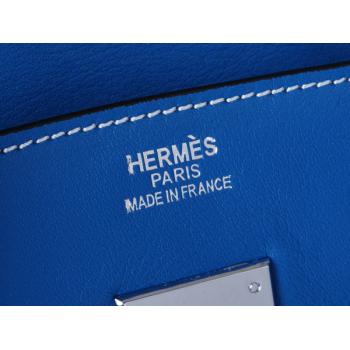 Hermes Original leather HB35 Handbag Cow Leather Blue