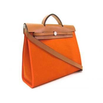 Hermes Original leather H1090L Ladies 2way Orange Bag