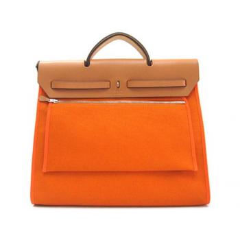 Hermes Original leather H1090L Ladies 2way Orange Bag