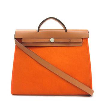 Hermes Original leather H1090L Ladies 2way Orange Bag