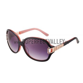 Hermes Oversized Round Frame Black Sunglasses with Metal Carriage Detail 308106