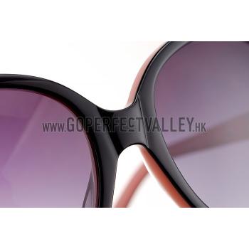 Hermes Oversized Round Frame Black Sunglasses with Metal Carriage Detail 308106