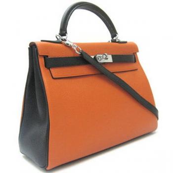 Hermes Kelly H1032 Ladies Cow Leather Black