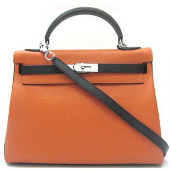 Hermes Kelly H1032 Ladies Cow Leather Black