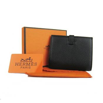 Hermes Wallet H006 Cow Leather Black