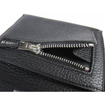 Hermes Wallet H006 Cow Leather Black