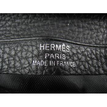 Hermes Wallet H006 Cow Leather Black