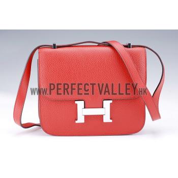 Hermes Constance Red with Silver Buckle