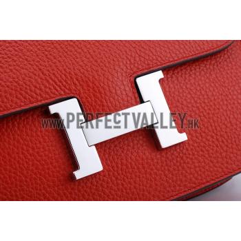 Hermes Constance Red with Silver Buckle