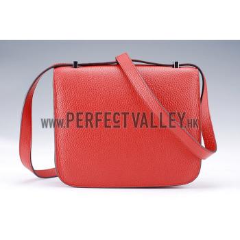 Hermes Constance Red with Silver Buckle