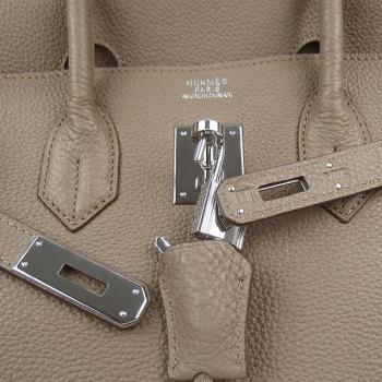 Hermes Original leather 6089A Handbag Cow Leather Grey