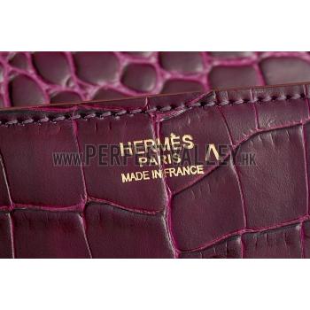 Cheap Hermes Medor Crocodile Leather Plum Clutch 18926682