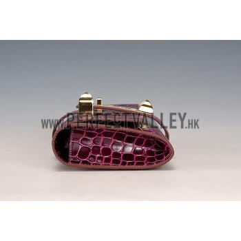 Cheap Hermes Medor Crocodile Leather Plum Clutch 18926682