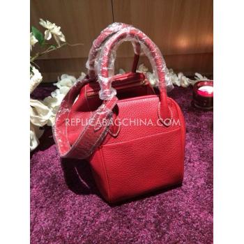 Hermes Lindy Leather Red Handbag