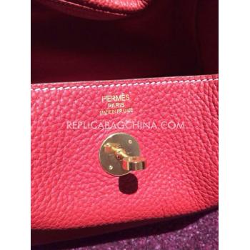 Hermes Lindy Leather Red Handbag