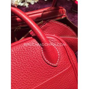 Hermes Lindy Leather Red Handbag