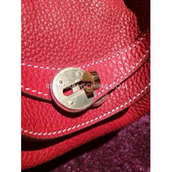 Hermes Lindy Leather Red Handbag