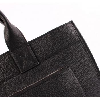 Hermes Briefcases 6008 Unisex Cow Leather Black