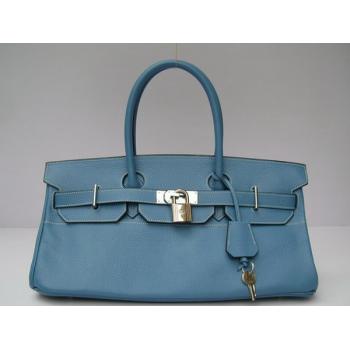 Hermes Birkin 62642 Cow Leather Blue