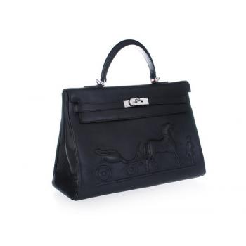 Replica Hermes Original leather HK35 Ladies Black