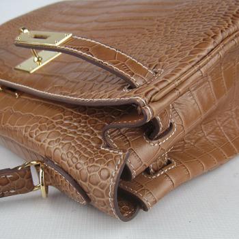 Cheap Hermes Kelly 6108 Crocodile Coffee Replica