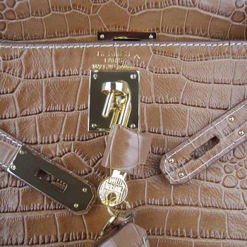 Cheap Hermes Kelly 6108 Crocodile Coffee Replica