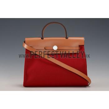 Replica Hermes Herbag Dark Red