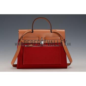 Replica Hermes Herbag Dark Red