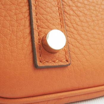 Hermes Original leather 6089A Lambskin Orange Handbag