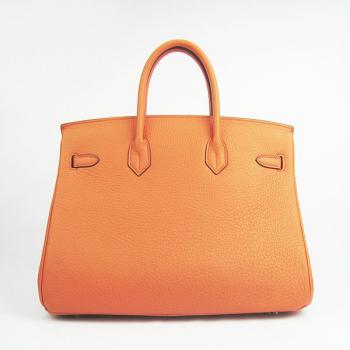 Hermes Original leather 6089A Lambskin Orange Handbag