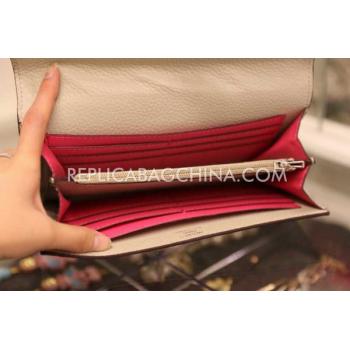 Hermes Clutch Wallet Leather Apricot