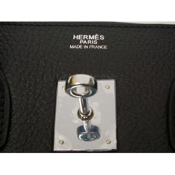 Hermes Birkin 62641 Handbag Cow Leather Black