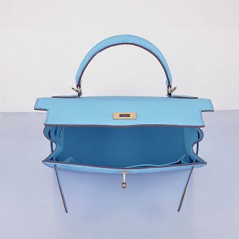 Cheap Hermes Original leather 6108 Ladies Blue Bag