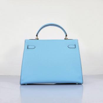 Cheap Hermes Original leather 6108 Ladies Blue Bag