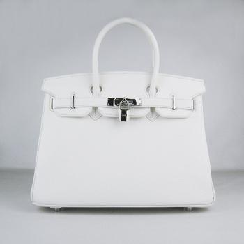 Hermes Birkin 6088 Handbag Cow Leather White