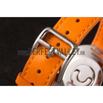 Hermes  MOP Dial Orange Leather Bracelet 801390