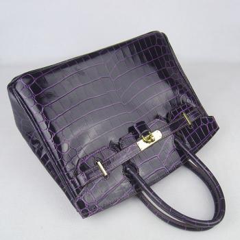 Cheap Hermes Birkin 6088 Handbag Crocodile Purple