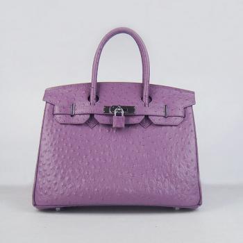 Hermes Birkin 6088 Ostrich Skin Purple Bag